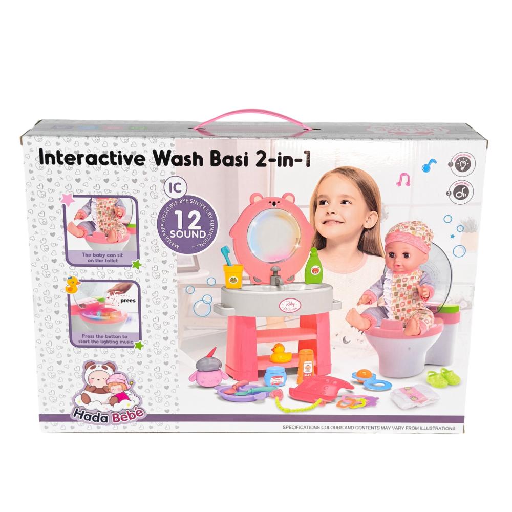 Vdora Dolls - 2-in-1 Baby Doll With Wash Basin Care Set - 14-inch