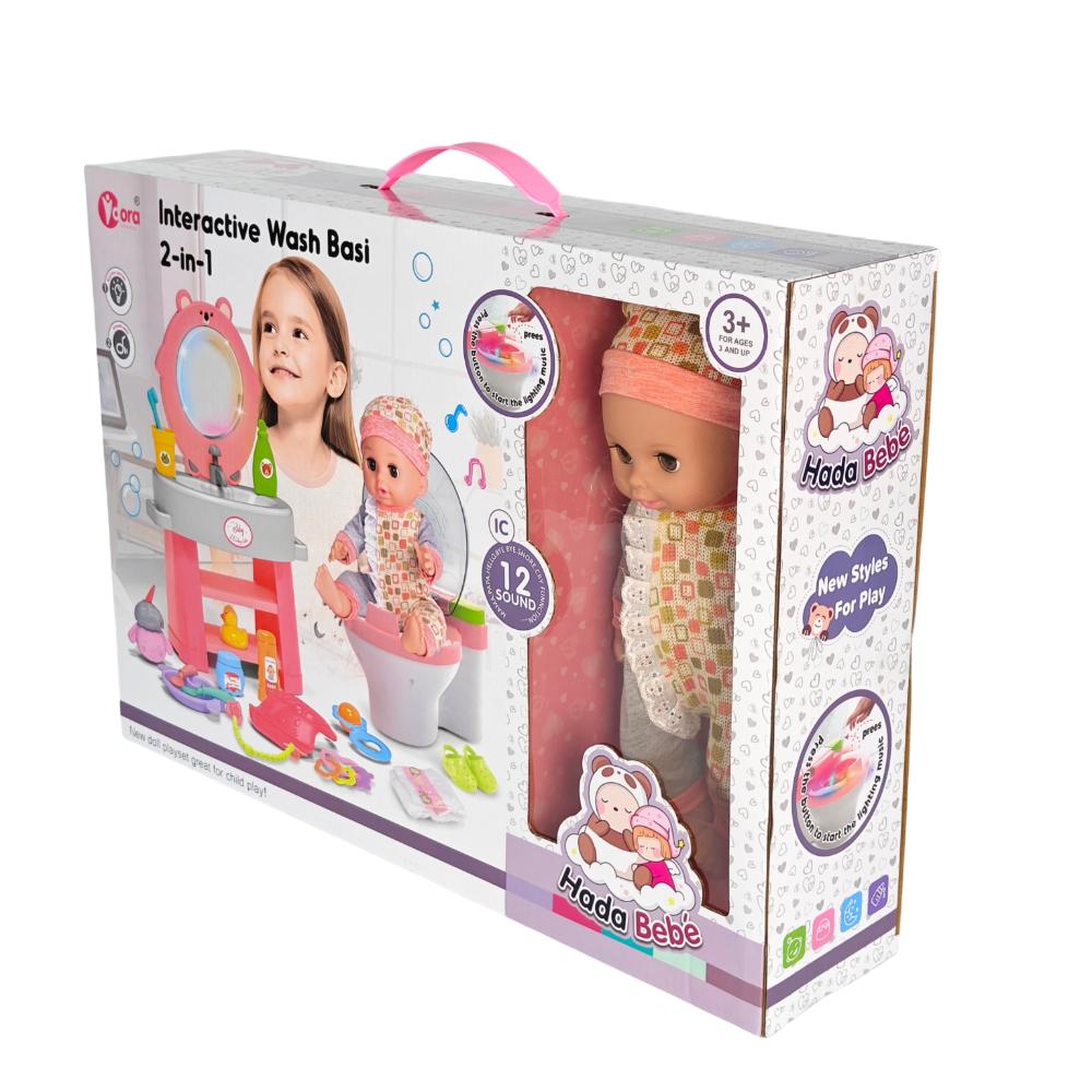 Vdora Dolls - 2-in-1 Baby Doll With Wash Basin Care Set - 14-inch