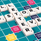 Scrabble Crossword - Classic Board Game - 120 Letter Tiles - 4 Racks - 1 Letter Bag - Instructions Included - for 2 to 4 Players - Gift for Kids 10+