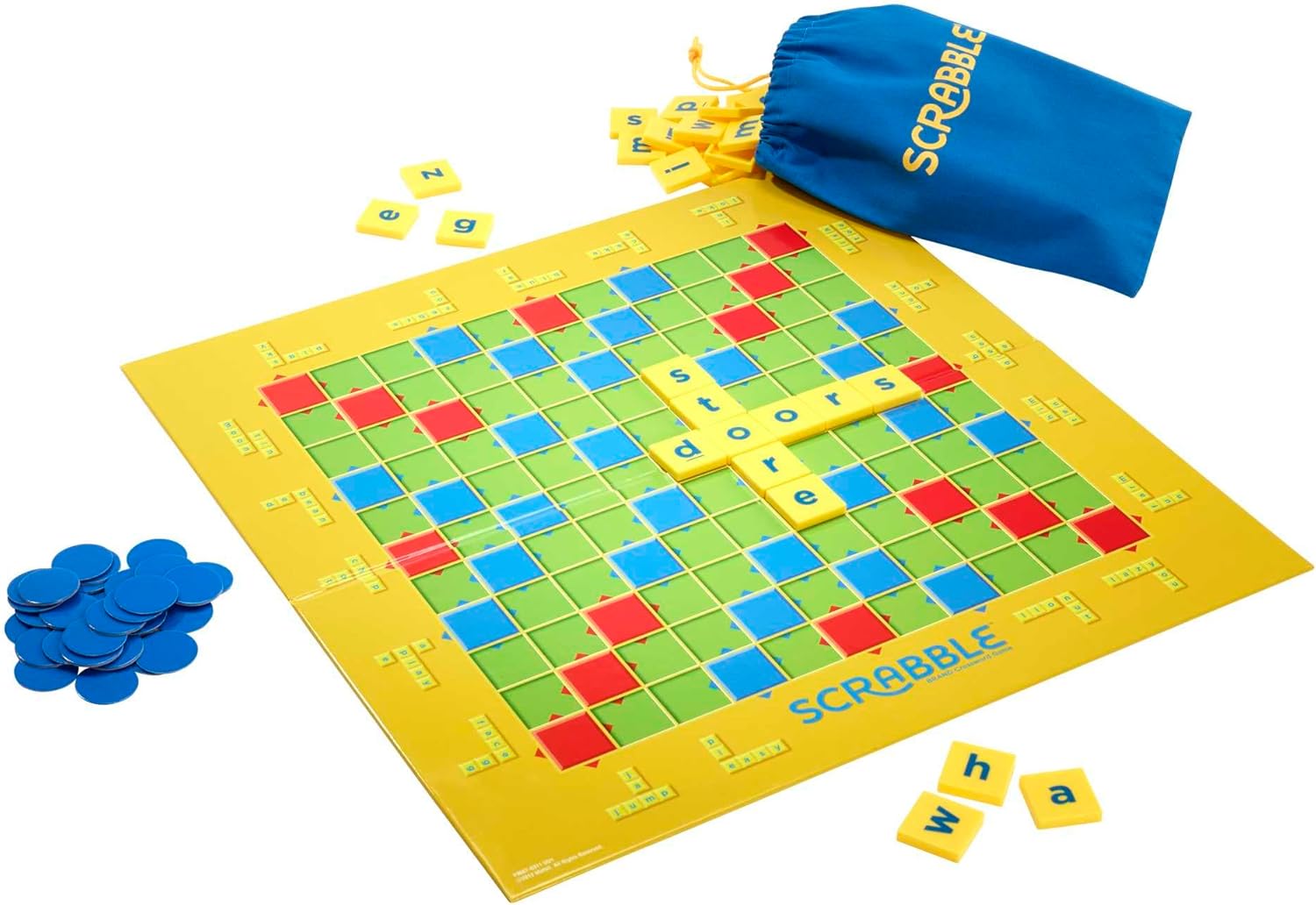 Mattel Games Scrabble Junior Kids Crossword Game with 2-Games-in-1