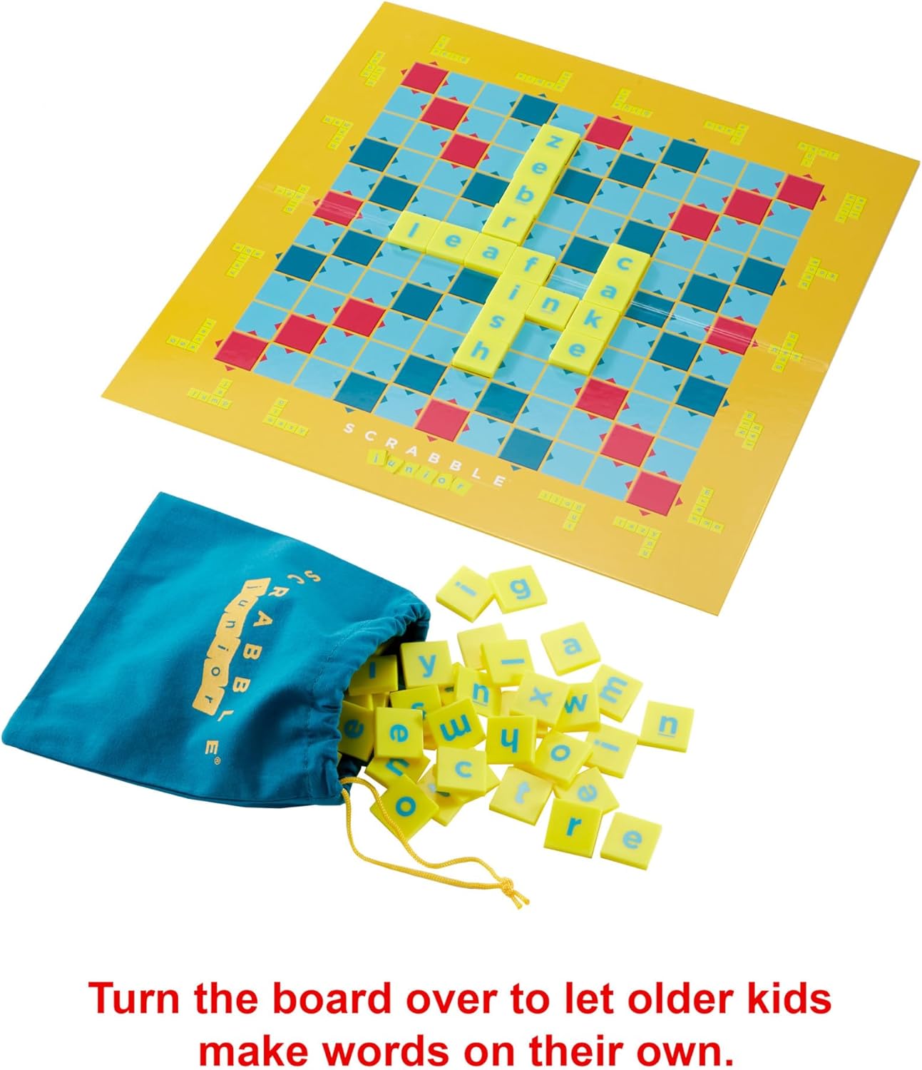 Mattel Games Scrabble Junior Kids Crossword Game with 2-Games-in-1