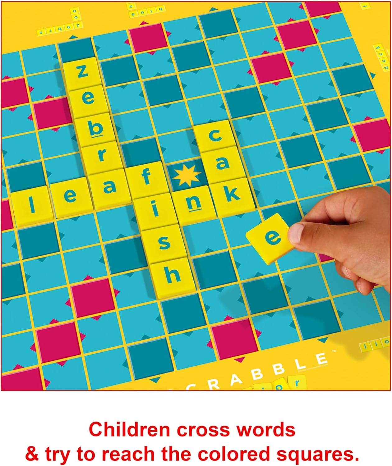 Mattel Games Scrabble Junior Kids Crossword Game with 2-Games-in-1