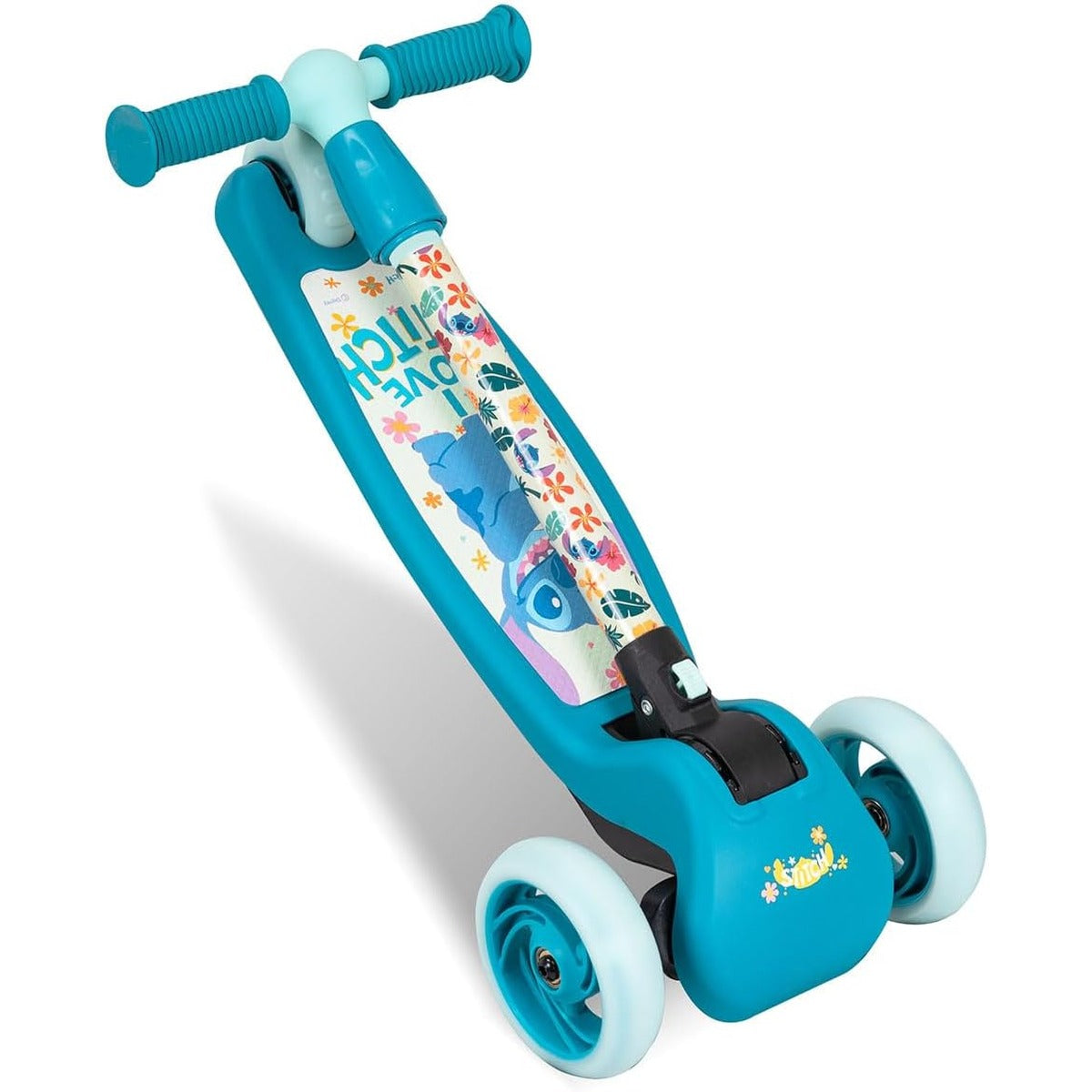 Spartan 3-Wheel LED Folding Scooter - Official Character Graphics, Tri-Color LED Wheels, Adjustable Handlebar