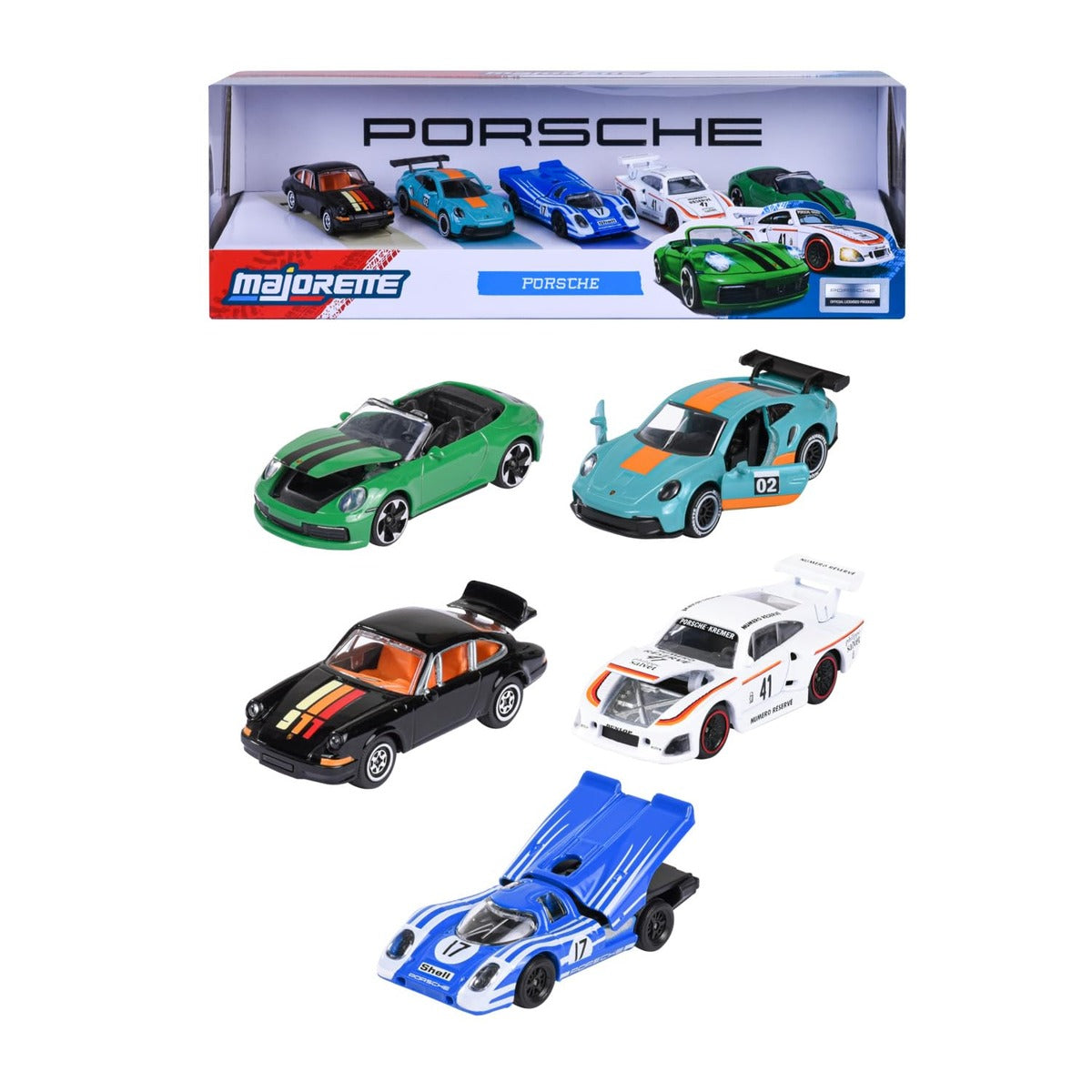 1/64 Majorette GIFTPACK 5 Cars Porsche