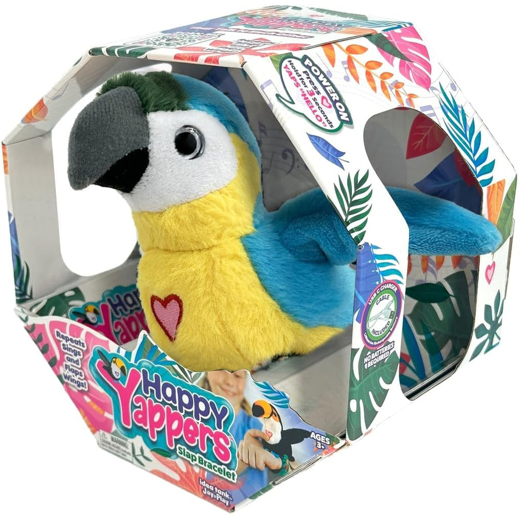Blue Parrot - Interactive Talking Plush Bird Toy for Kids Repeats Words Sings and Flaps Wings Rechargeable Educational