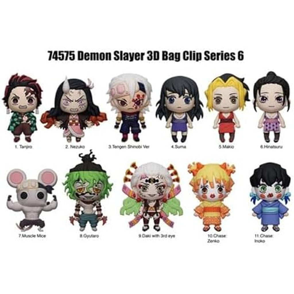Amazon.com: Monogram Demon Slayer Kimetsu No Yaiba 3D Foam Figural Bag Clip | ONE Random Character per Blind Bag : Clothing, Shoes & Jewelry