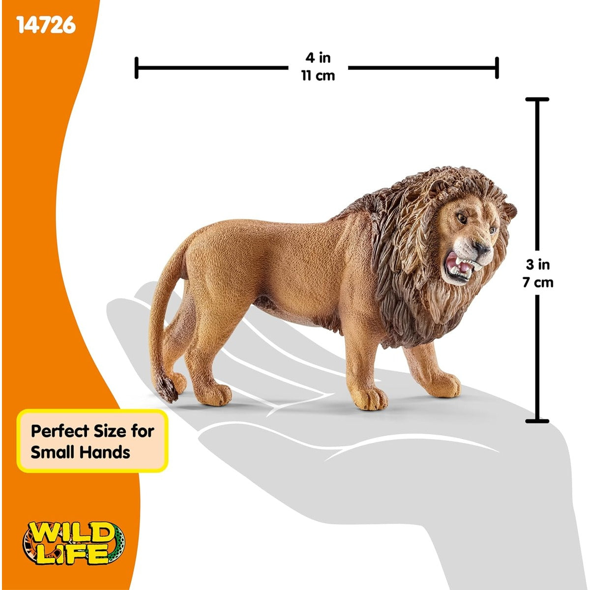 Schleich Wild Life, Animal Figurine, Animal Toys for Boys and Girls 3-8 Years Old, Roaring Lion, Ages 3+