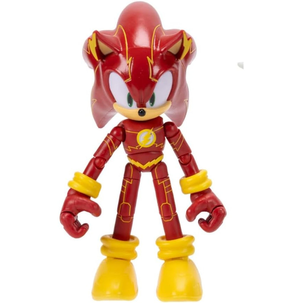 Sonic The Hedgehog DC x Sonic Sonic as The Flash - 13 cm Action Figure, Officially Licensed by Jakks Pacific, Highly Poseable and Detailed Design, Collector's Packaging
