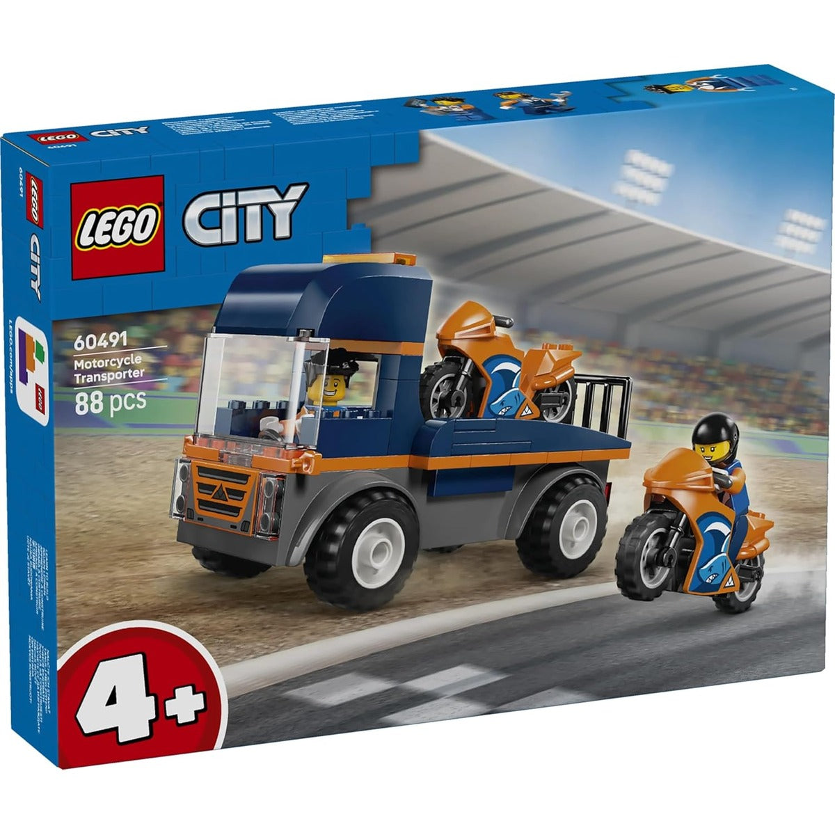 Lego 60491 City Motorcycle Transport Car Toy, Birthday Gift