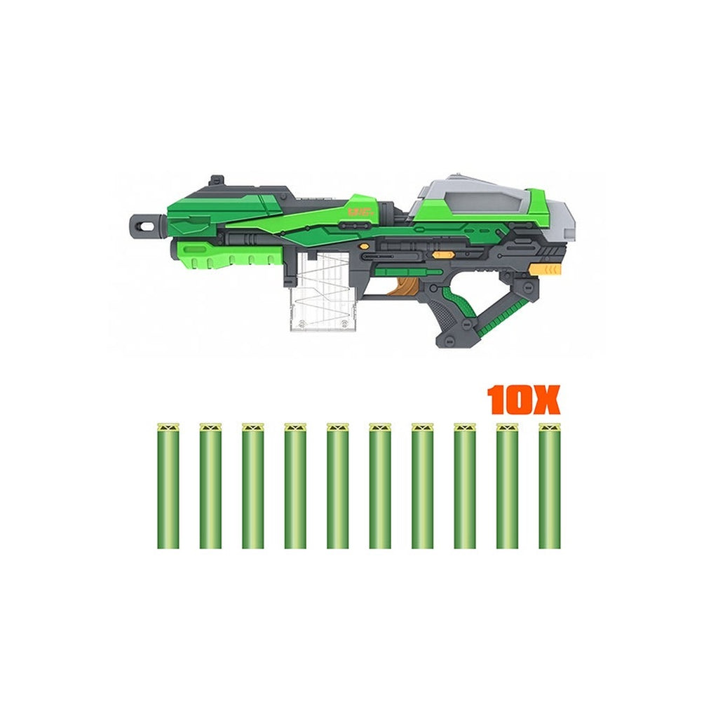Hip Shot, Battlefield Wolf XII Automatic Dart Blaster Toy with 10 Soft Darts for Kids, Battery Operated Toy Includes Switch Loader Magazine, Shooting Range, Action Toy Gun for, Ages 8+, 45 ft