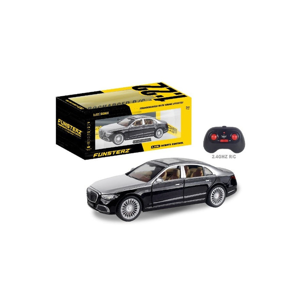 Funsterz 1:22 RC Mercedes-Benz S600 - Rare Edition Die-Cast Car with Sound, Lights, Opening Doors, Spray Mist, Rechargeable Battery & Full-Function Remote Control