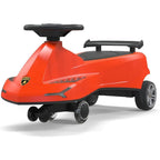 Lamborghini Swing Car Ride On with Lights and Sounds, 360 Rotation, Movable Rear Wing
