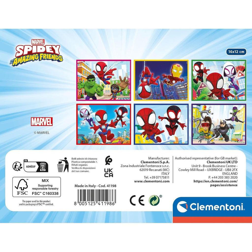 Clementoni 41198 Marvel Spidey And His Amazing Friends Jigsaw 12 Pieces-Supercolor Children 3-5 Years, Cartoon, Gift for Boy/Girls, Puzzle for Kids, Made in Italy, Multicolor