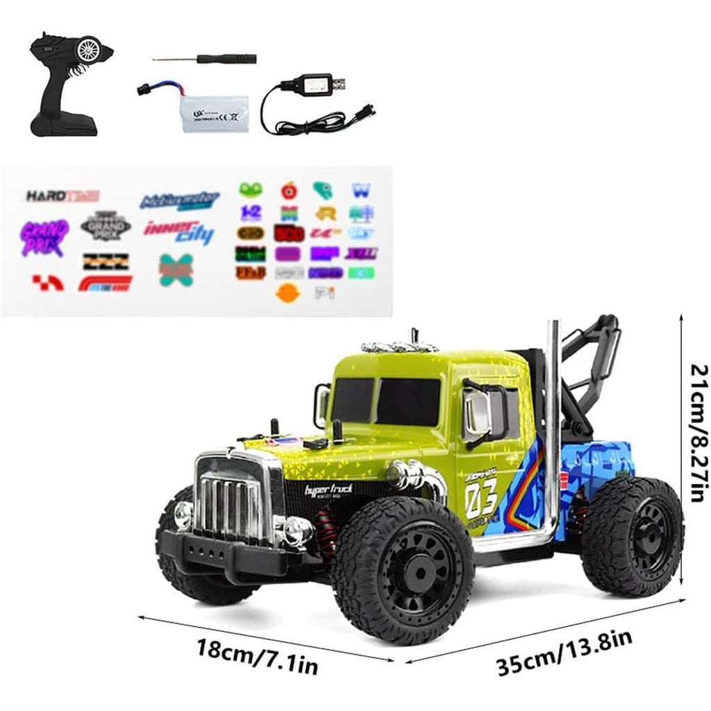 1:16 Scale Remote Control Car, 20 KM/H High-Speed Monster Truck For Boys Adults, LED Light 4WD All Terrain RC Truck, 4x4 Waterproof Off-Road Truck