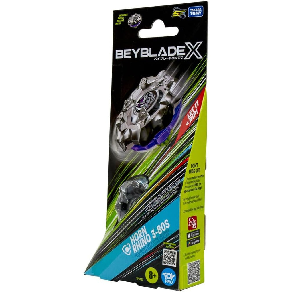Takara Tomy Beyblade X Horn Rhino 3-80S Booster Pack Set, Balance Type Top with Customizable Parts, Bey Toy for 8+ Year