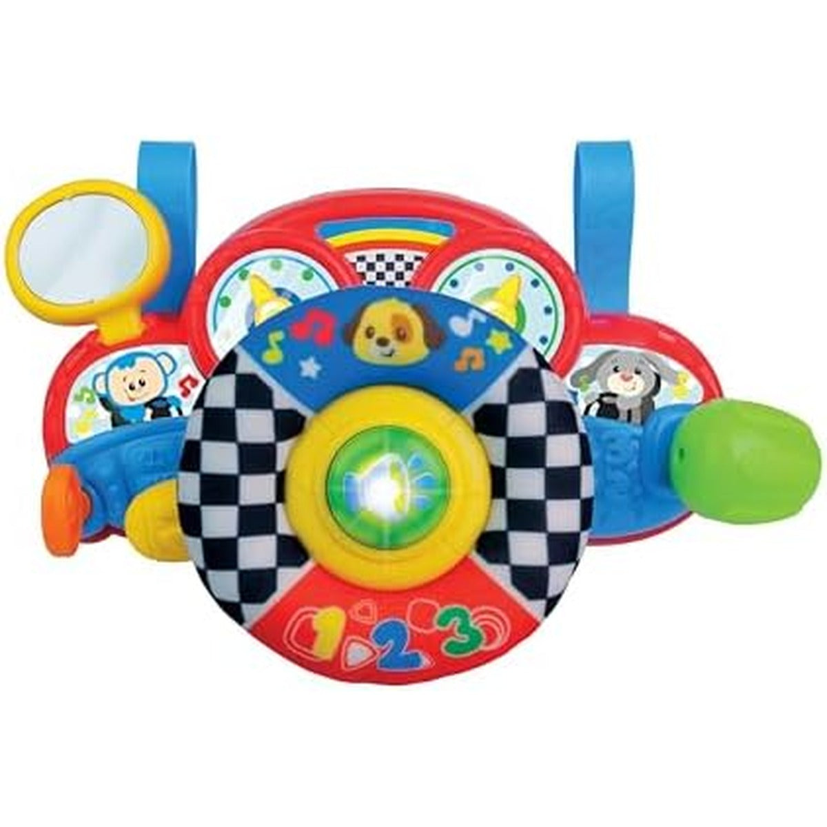 Amazon.com: winfun Baby Learning Steering Wheel with Sound and Light, 360° Spin, Movable Gearshift, Stroller Attachment, Interactive Toy for Motor Skill Development, Sensory Stimulation, Fun for Infants and : Toys & Games
