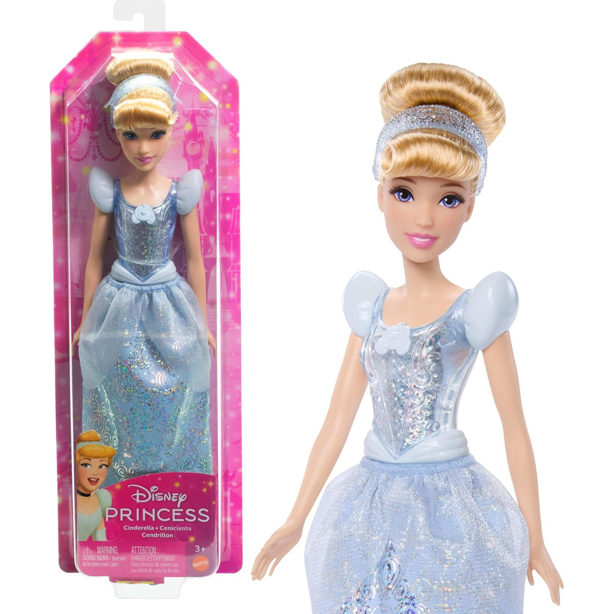 Mattel Disney Princess Cinderella Doll in Sparkling Fashion with