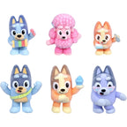Bluey Fuzzies Deluxe Figure Pack. with 6 Specially Flocked Collectible Mini