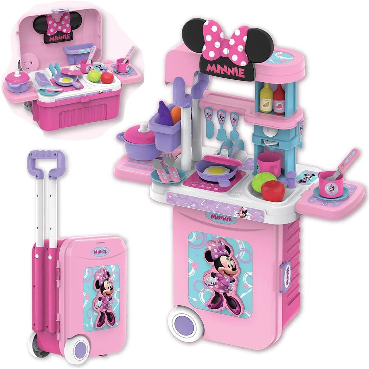 Disney Minnie Mouse Kitchen Trolley Case 3 In 1, Pink, EODS008