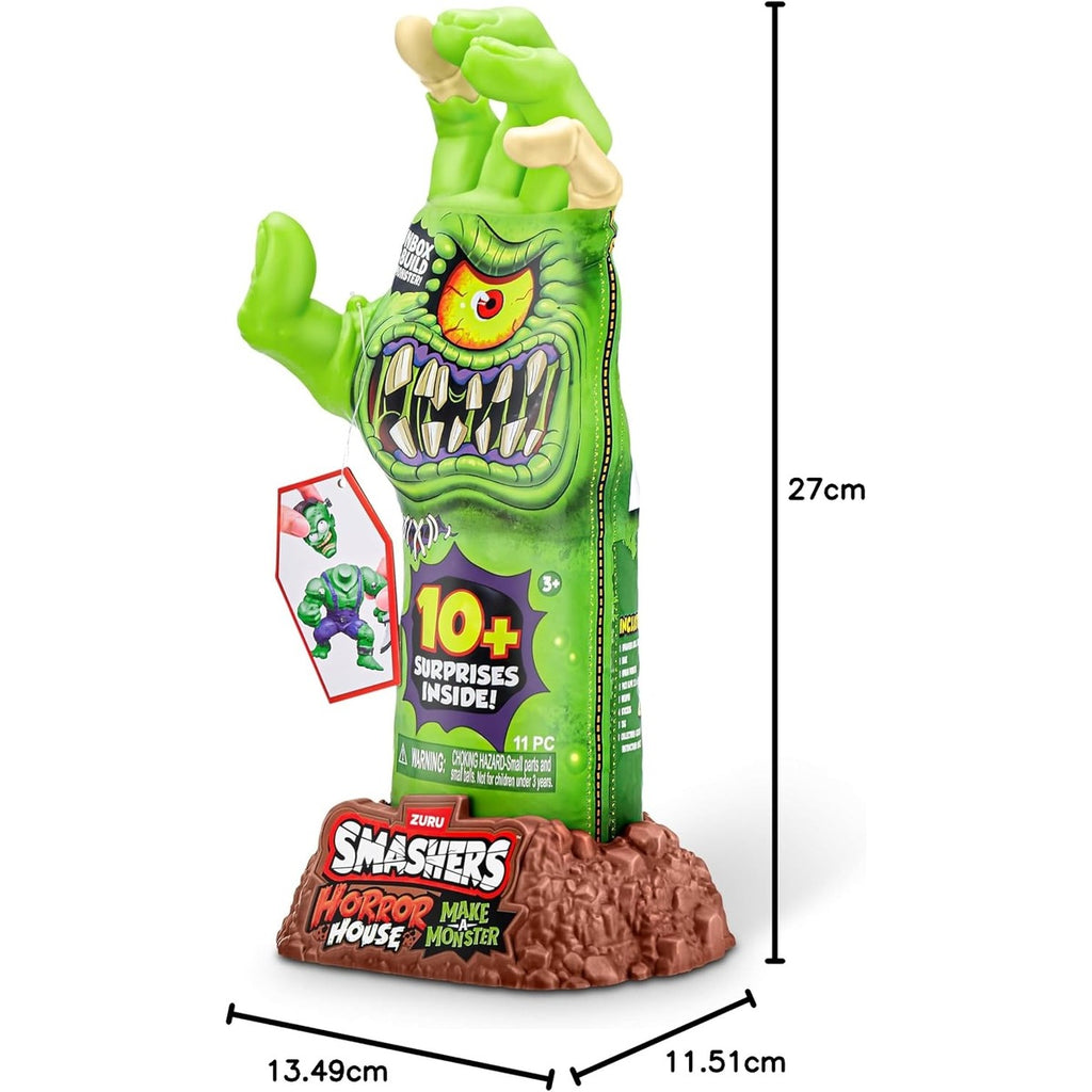 Smashers Horror House Dissect Skeleton Hand Playset with Over 10 Surprises, Build and Create Monster Figures, Slime