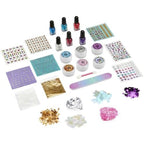 SNS Jewel Nail Tint Designer Kit for Girls, All-in-One Art Set with 6 Nail Polishes, Glitters, Sequins, Stickers, Stick On Gems, Tattoos, Nail Polish Set for Birthday Parties & Makeovers, Ages 8+