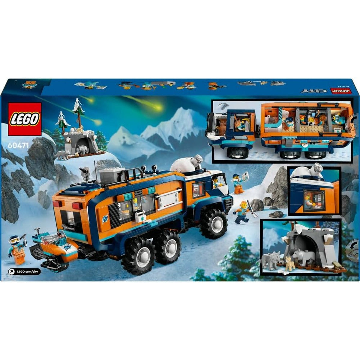 LEGO City Arctic Explorer Science Lab Truck Toy - Exploration Vehicle with Steering & Suspension - incl. a Snowscooter