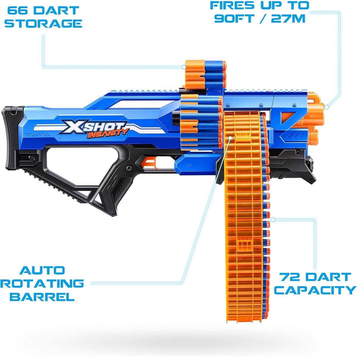 XSHOT Insanity Mad Mega Barrel Blaster Open Box, Exciting Toy Gun
