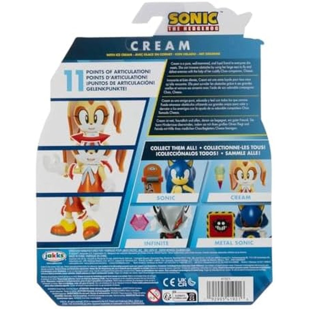 Amazon.com: Sonic The Hedgehog Wave 13 Cream 4-Inch Mini Figure [with Ice Cream Cone] : Toys & Games