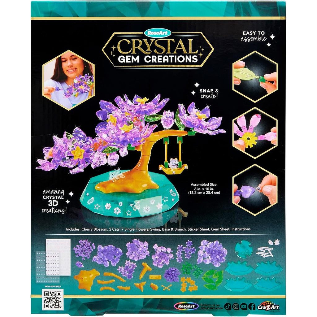 RoseArt Crystal Gem Creations Blossoming Bonsai Kit, 240+ Pieces, Great for Adults, Tweens and Children Ages 8+