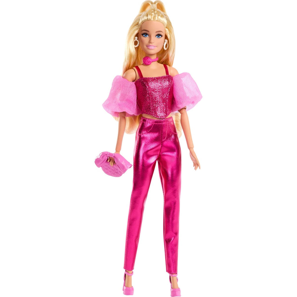 Barbie Deluxe Style Doll #5 in Metallic Pink Outfit, Blonde Hair
