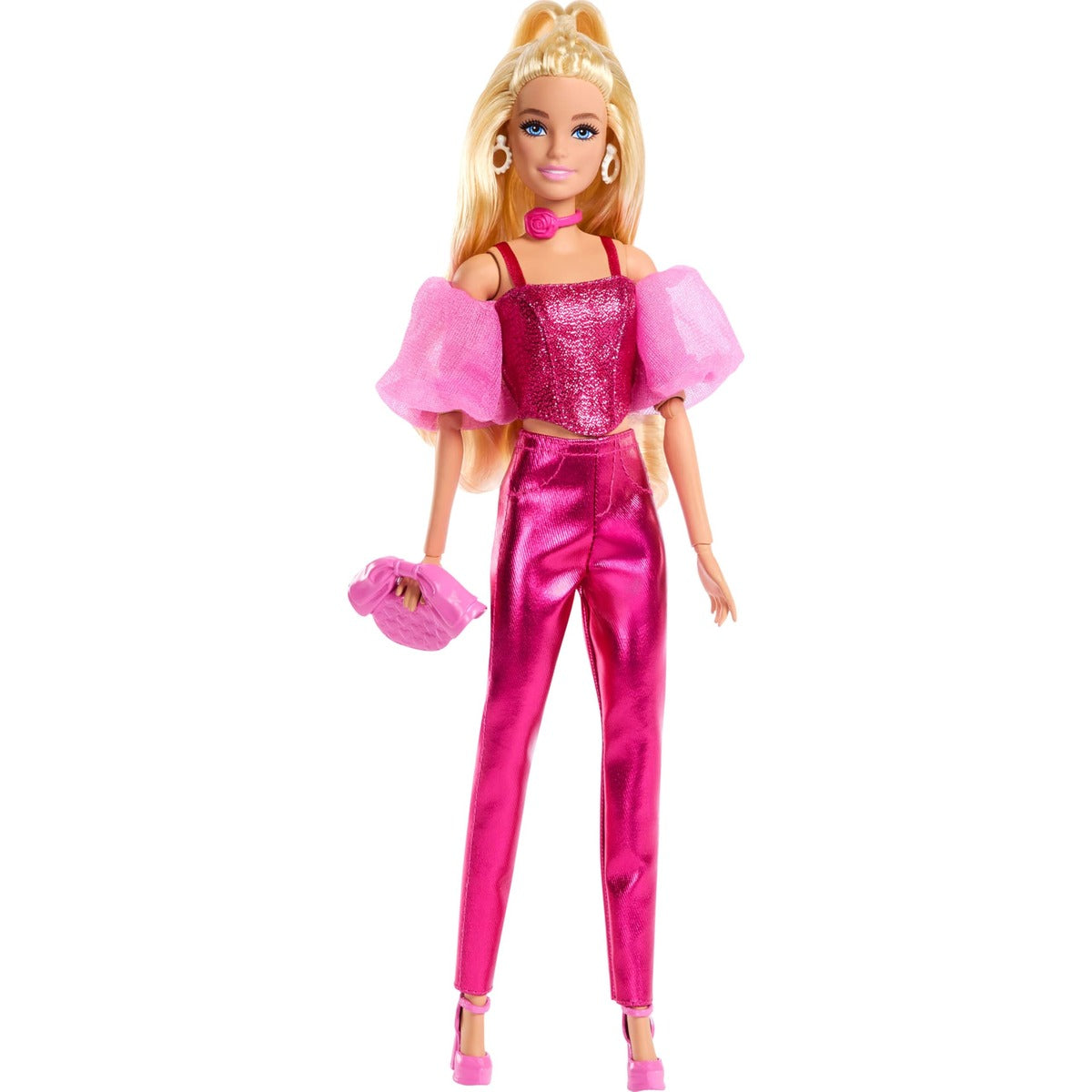 Barbie Deluxe Style Doll #5 in Metallic Pink Outfit, Blonde Hair