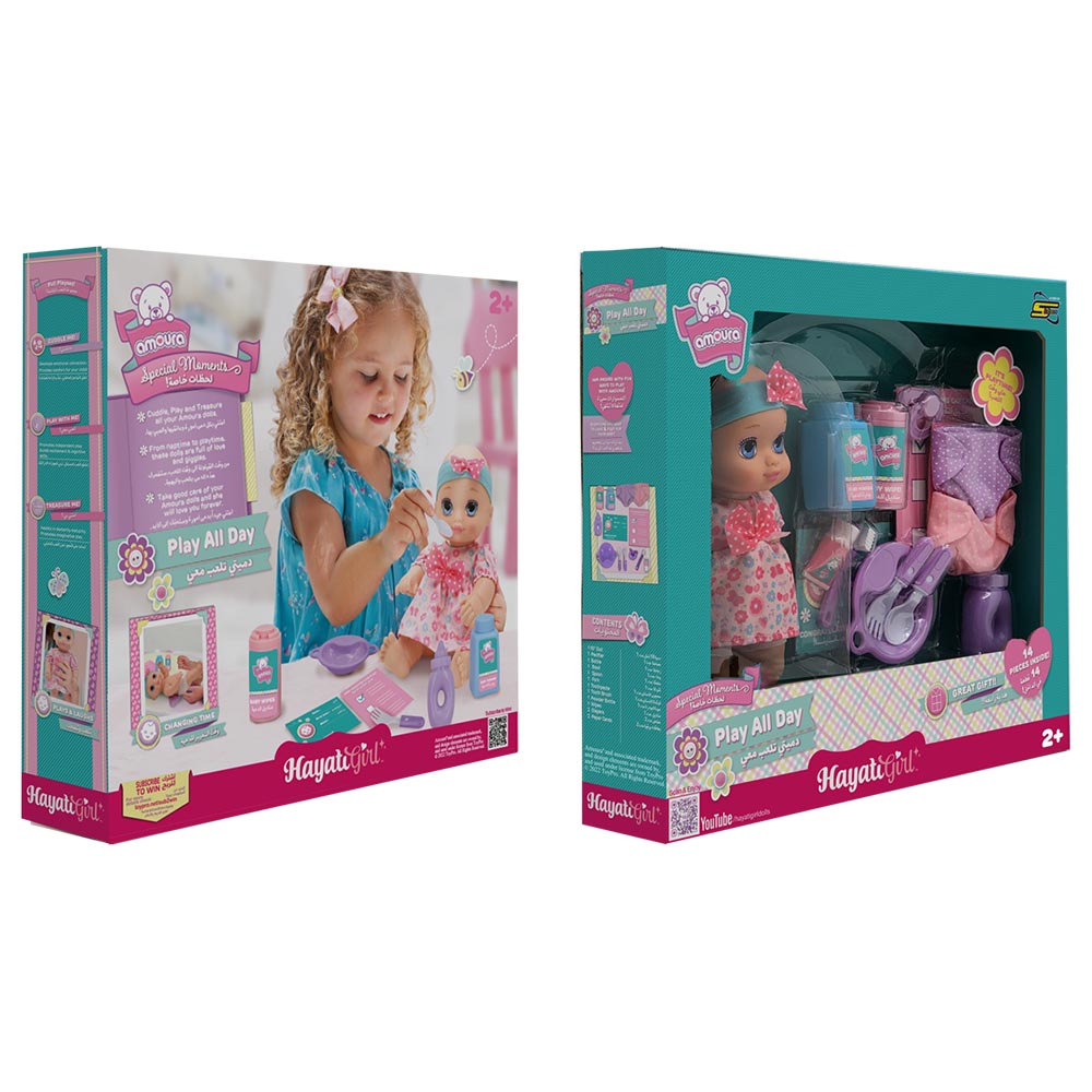 Baby Amoura - Hayati Play All Day Doll Playset - 14pcs - 10 Inch Online