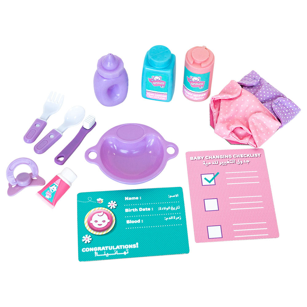 Baby Amoura - Hayati Play All Day Doll Playset - 14pcs - 10 Inch Online