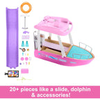 Barbie Dream Boat Playset with 20+ Ocean-Themed Accessories Sized to Fashion Dolls Including Pool, Slide & Dolphin Modern