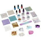 SNS Jewel Nail Tint Designer Kit for Girls, All-in-One Art Set with 6 Nail Polishes, Glitters, Sequins, Stickers, Stick On Gems, Tattoos, Nail Polish Set for Birthday Parties & Makeovers, Ages 8+