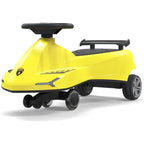 Lamborghini Swing Car Ride On with Lights and Sounds, 360 Rotation, Movable Rear Wing