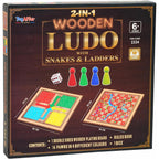 Ankit Toys & Games 2 in 1 Wooden Ludo, Snakes and Ladders Board Game Set for Kids and Adults, Classic Family Board