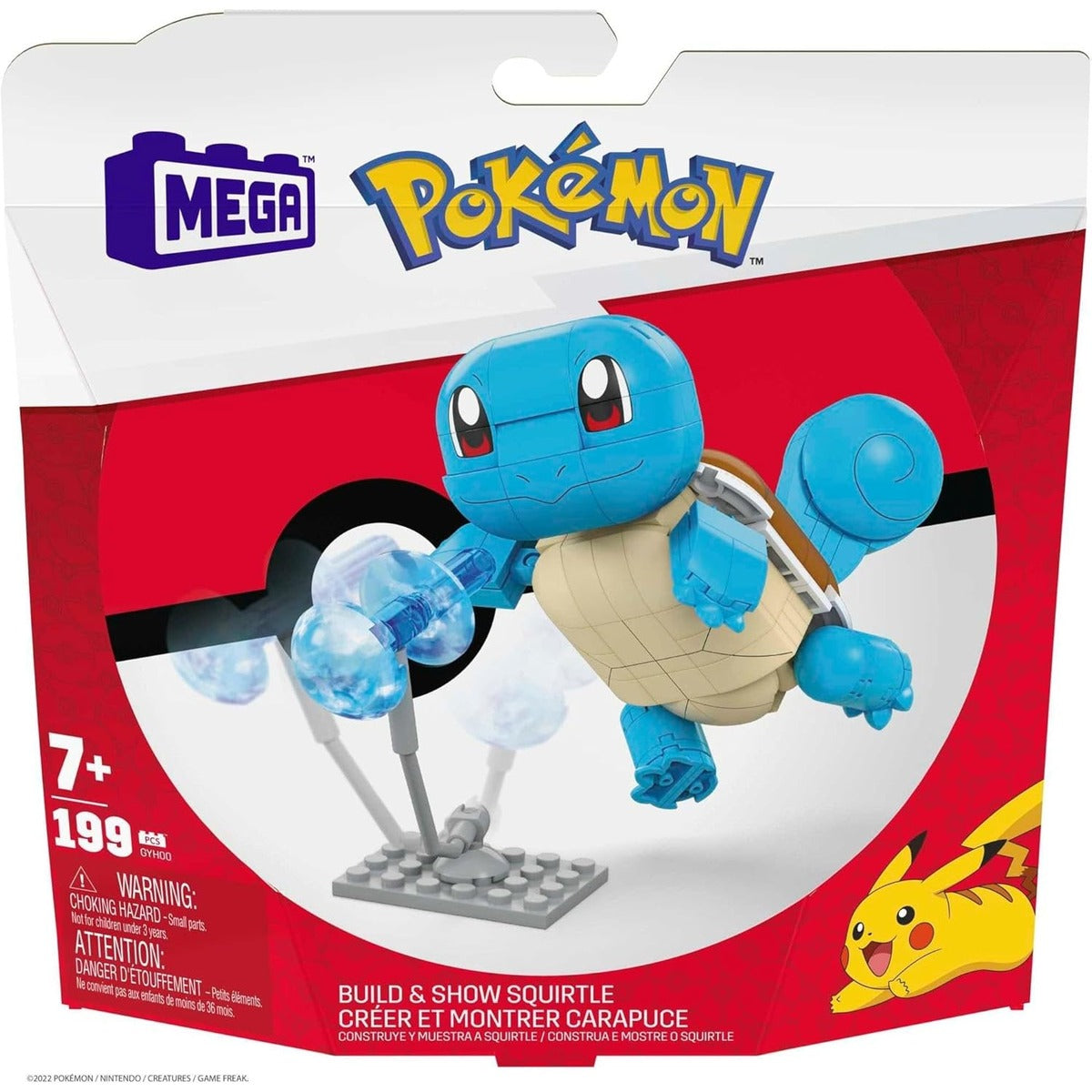 MEGA Pokémon Building Toys Set Build & Show Squirtle with 199 Pieces