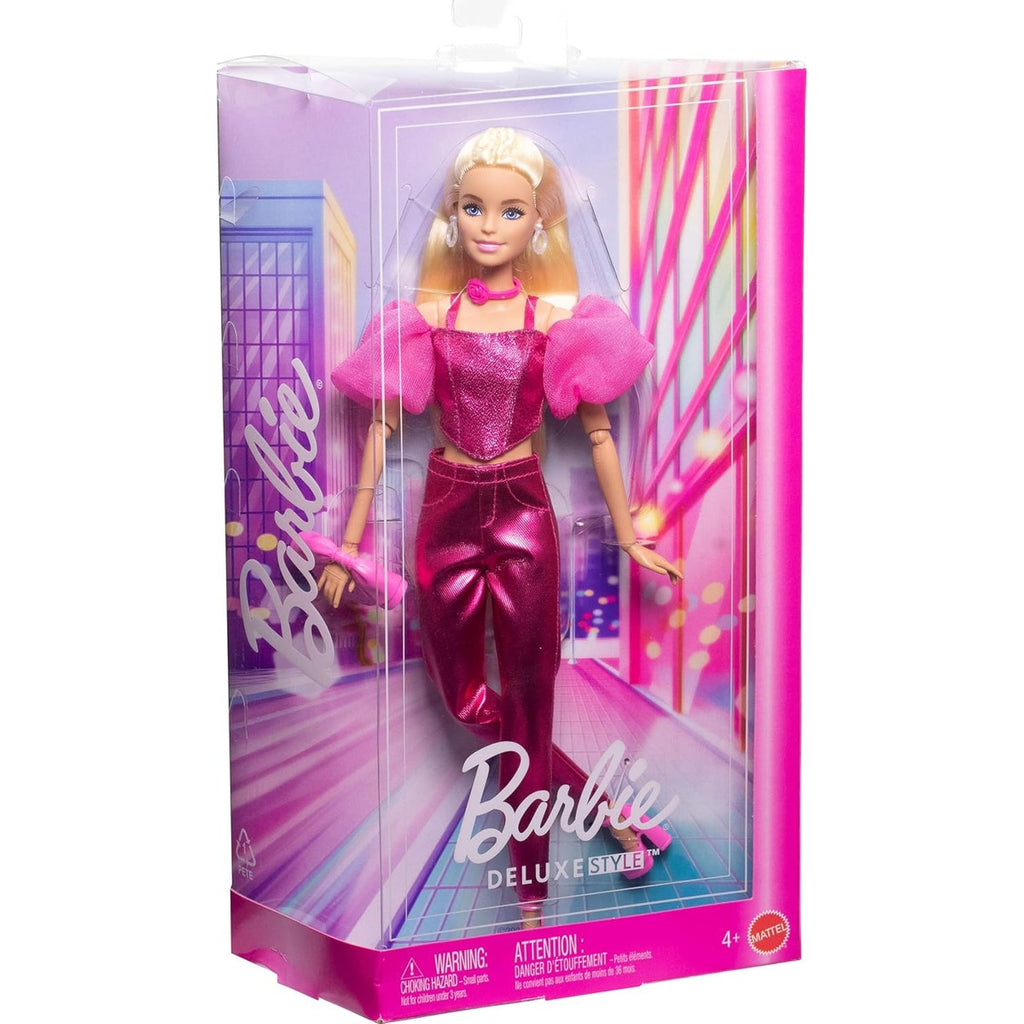 Barbie Deluxe Style Doll #5 in Metallic Pink Outfit, Blonde Hair