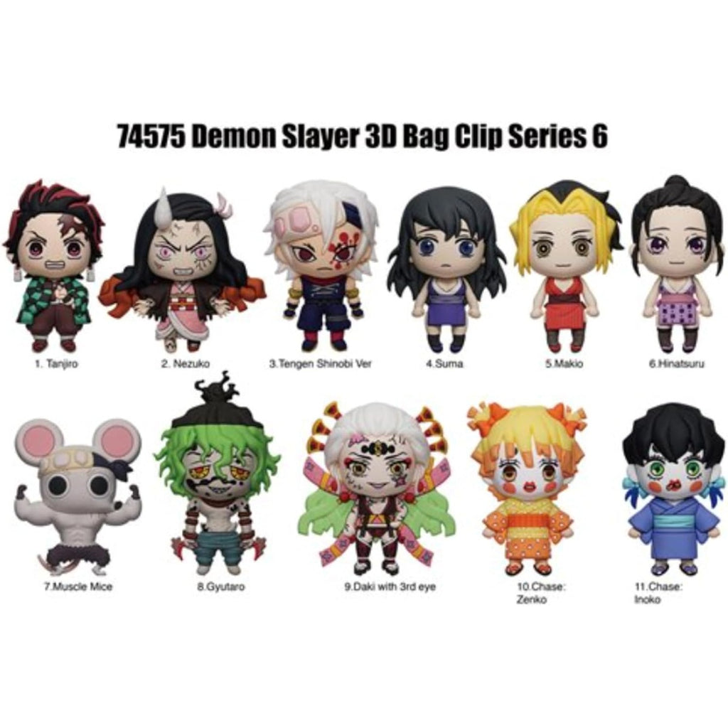 Amazon.com: Monogram Demon Slayer Kimetsu No Yaiba 3D Foam Figural Bag Clip | ONE Random Character per Blind Bag : Clothing, Shoes & Jewelry