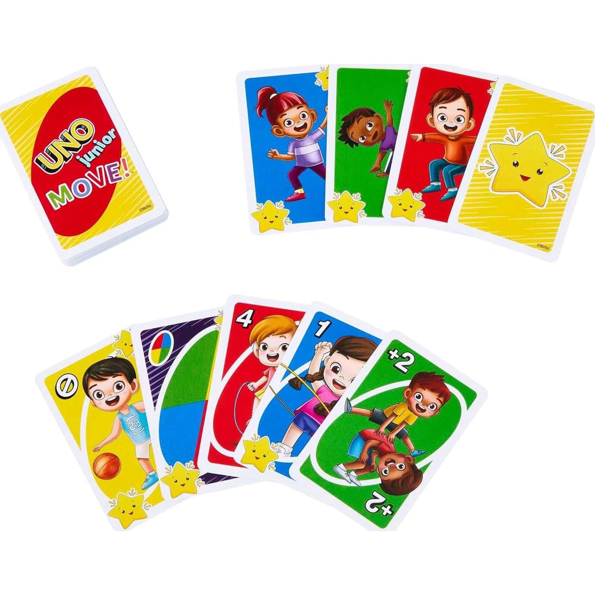 Mattel Games UNO Junior Move Kids Card Game with Action Rules for