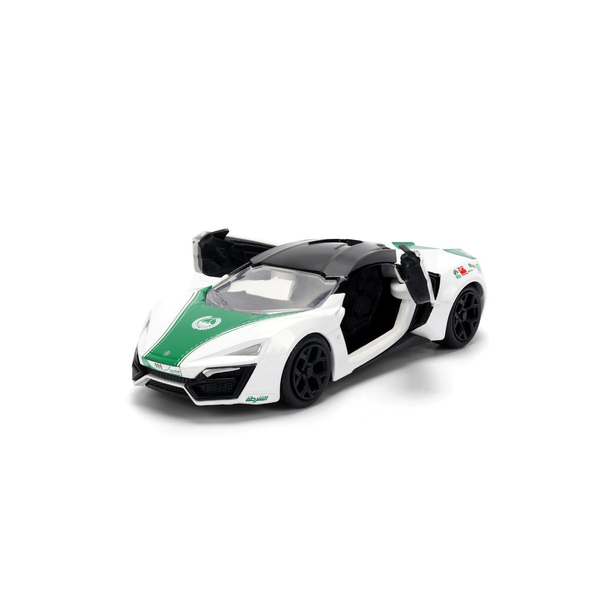 Jada - 1:32 Dubai Police With Motor Lykan Hyper Sport - White/Green