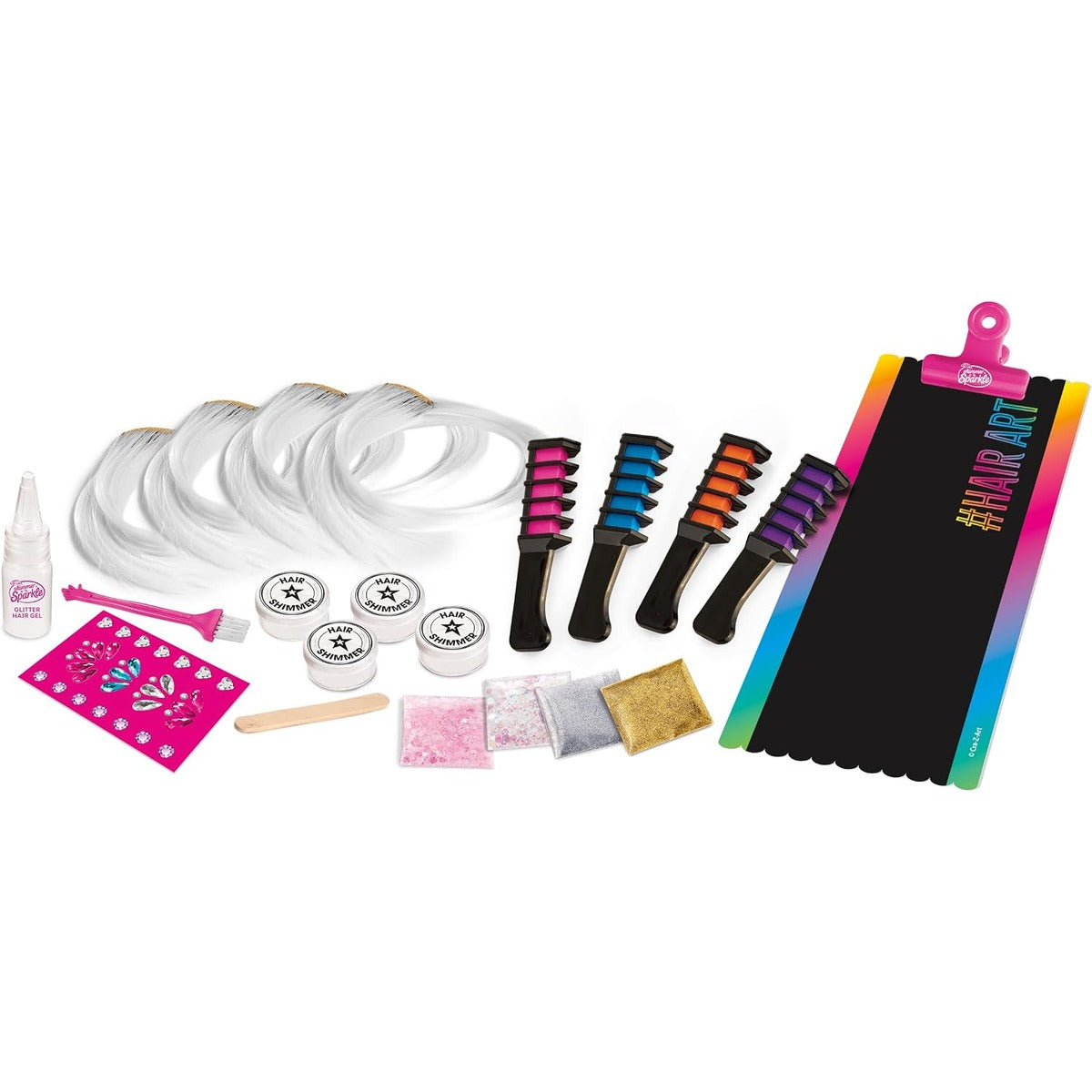 Shimmer N Sparkle Color FX Hair Extension Studio Kit with 4 Clip