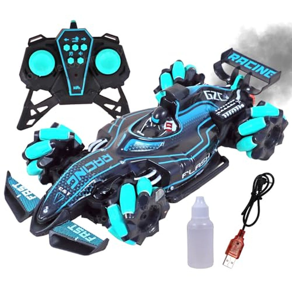Toyshine F1 Fast RC Drift Car, Remote Control Car LED Lights 4WD 2.4GHz 360°Rotating RC Race Sport Stunt Car, High Speed Formula 1 Model Vehicle Toys Birthday Gifts for Kids Boys Age of 6-12 -Green