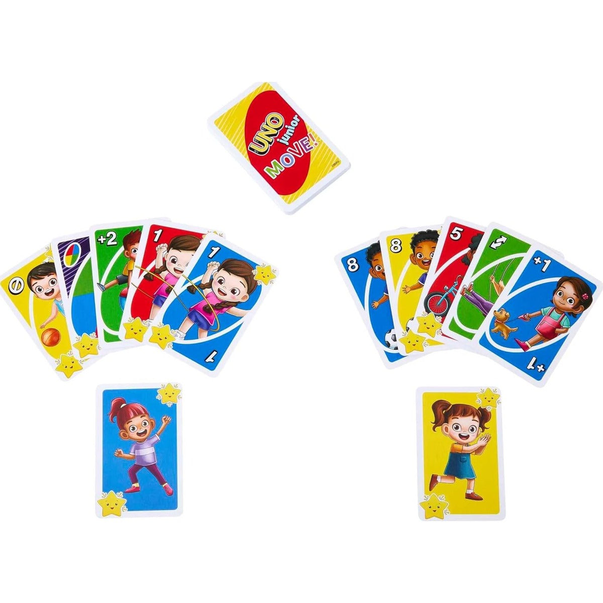 Mattel Games UNO Junior Move Kids Card Game with Action Rules for