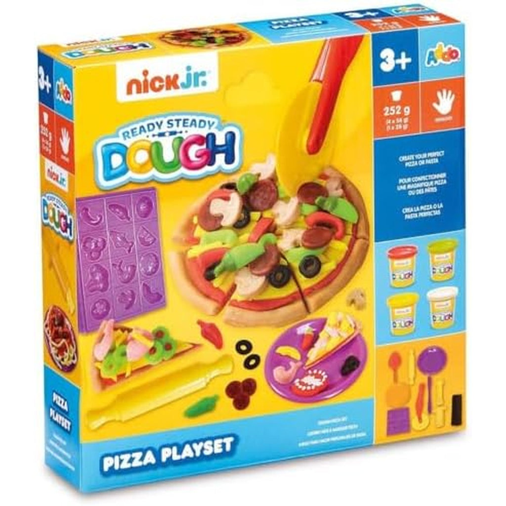Addo Nick Junior Dough Pizza Playset 252g, Play Dough, Clay Toys, Moulding Arts & Craft, School Supply, Toys for Kids