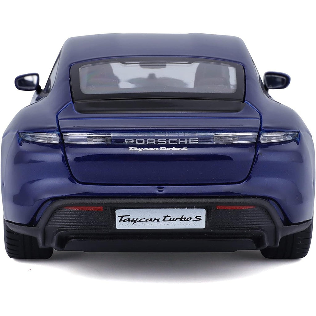 Bburago -18-21098B Porsche Taycan Turbo S in Blue in 1/24 Scale (18-21098B), Unisex, Children, Colour