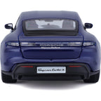 Bburago -18-21098B Porsche Taycan Turbo S in Blue in 1/24 Scale (18-21098B), Unisex, Children, Colour