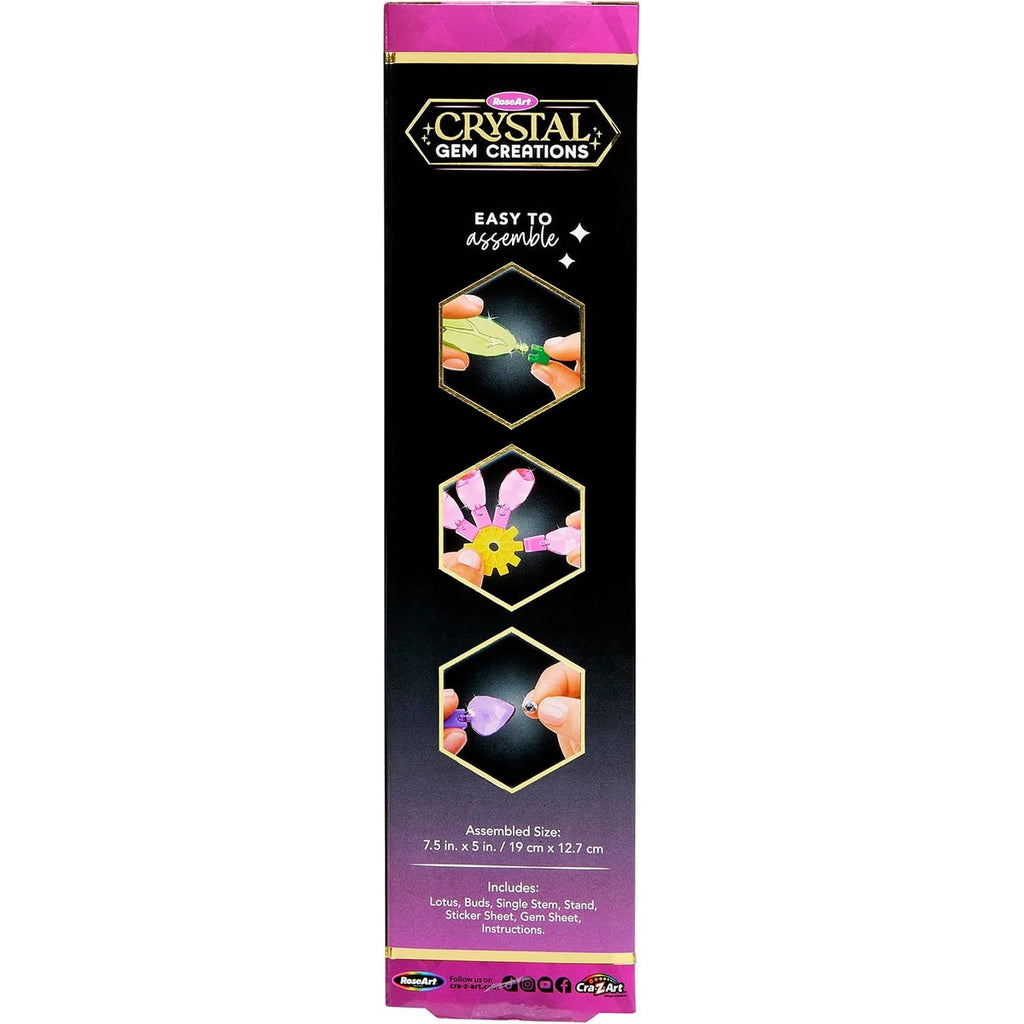RoseArt Crystal Gem Creations Blooming Lotus Flower Kit, 75+ Pieces, Great for Adults, Tweens and Children Ages 8+