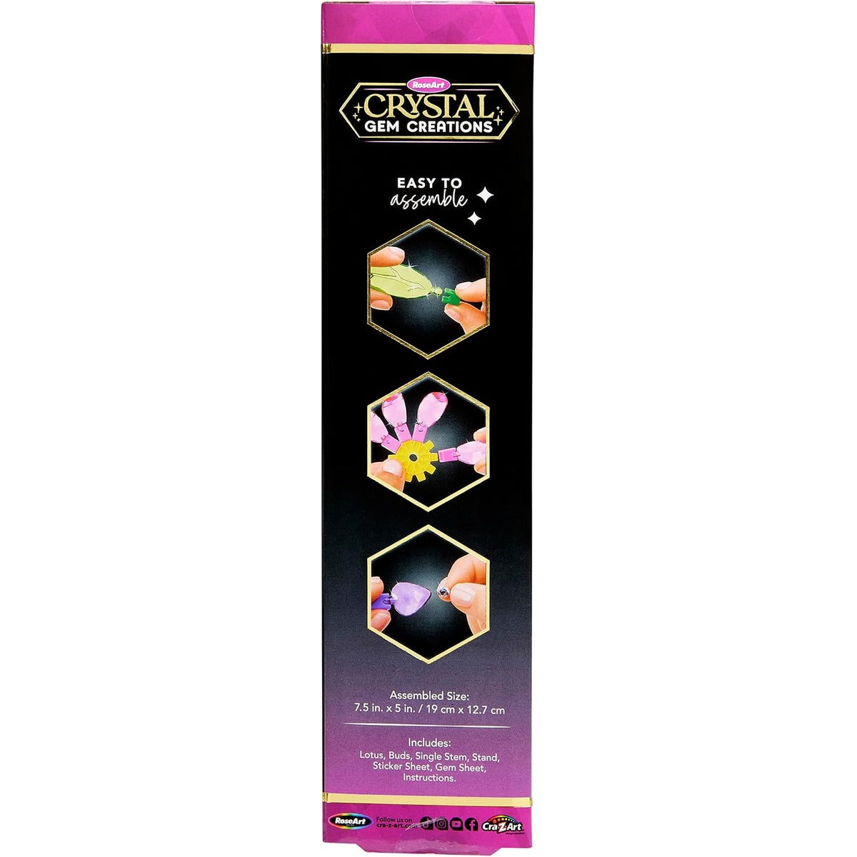 RoseArt Crystal Gem Creations Blooming Lotus Flower Kit, 75+ Pieces, Great for Adults, Tweens and Children Ages 8+